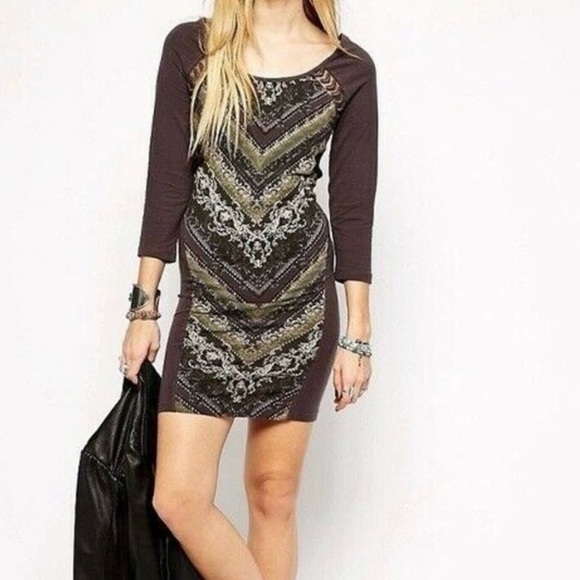 NWT Free People Out of Africa Mini Dress Bodycon Small - Picture 2 of 14